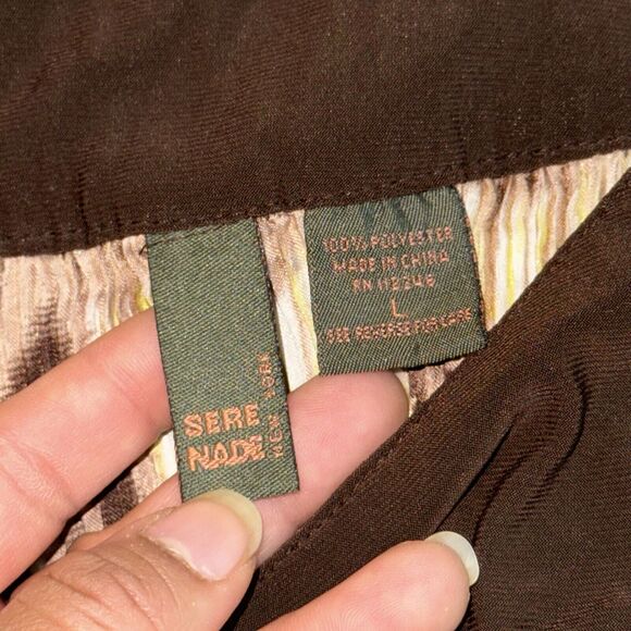 Sere Nade Mini A-Line Dress Women's L Multicolor Geometric Round Neck Ruffle Hem - Picture 6 of 6